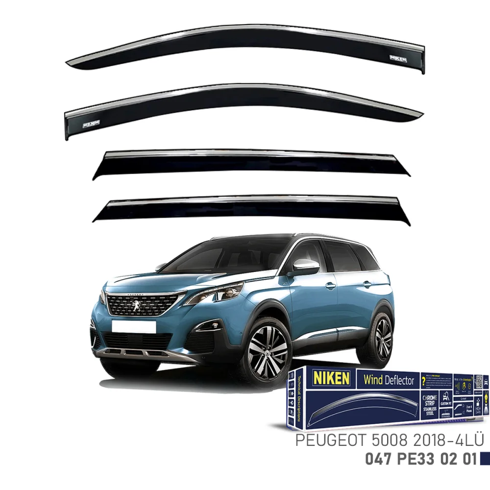 Peugeot 5008 Kromlu Cam Rüzgarlığı 4'lü