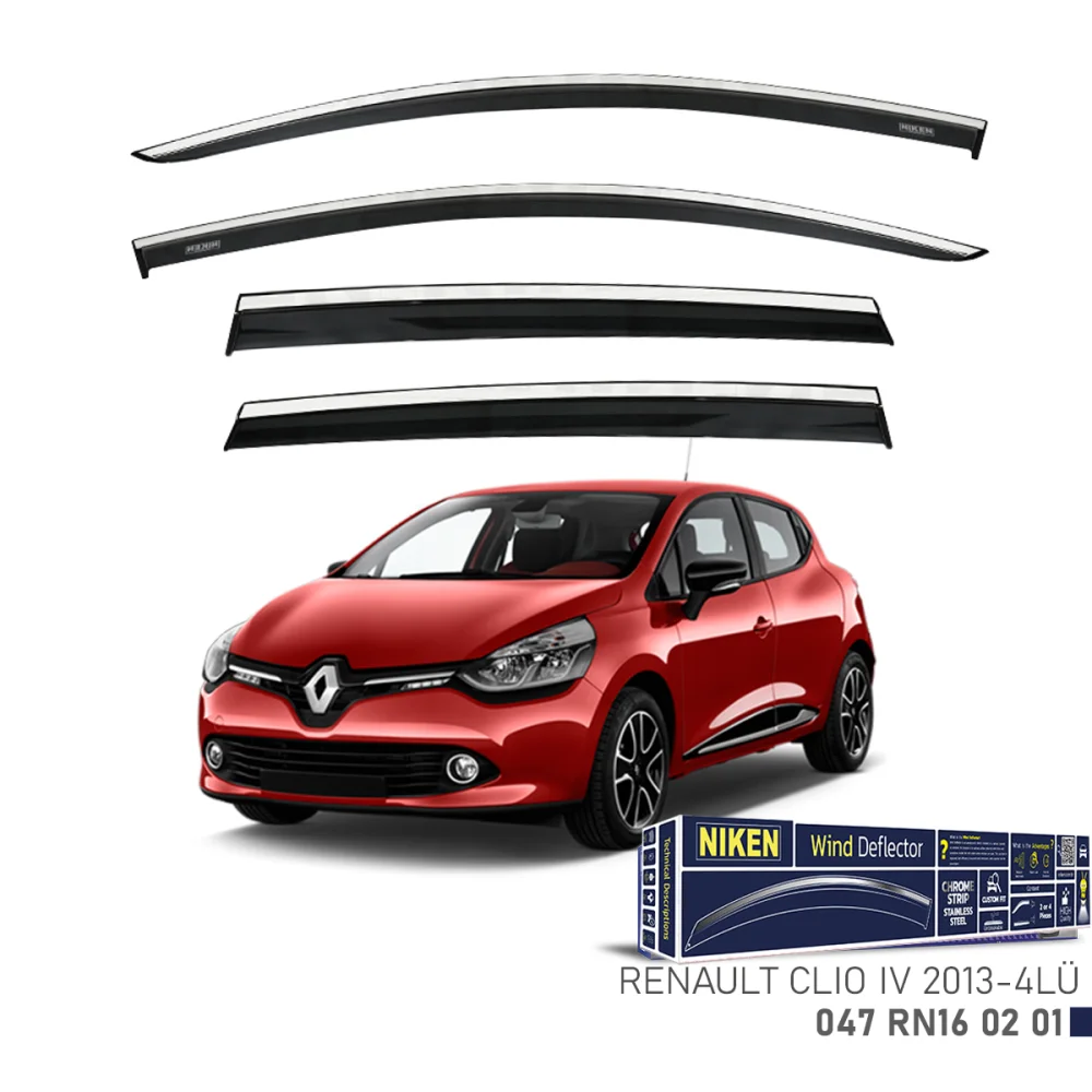 Renault Clio IV Kromlu Cam Rüzgarlığı 4'lü