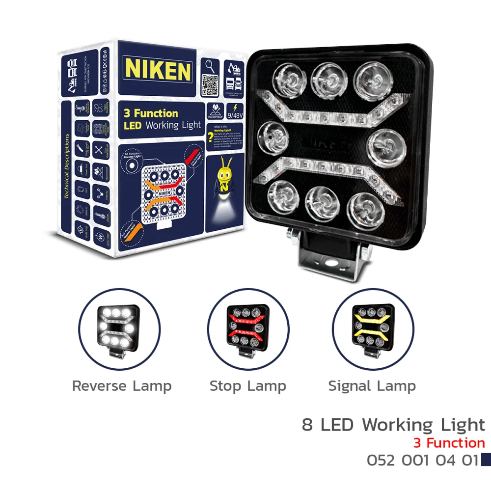 Niken Kare Çalışma Lambası Pro 8 LED 3 Fonksiyonlu
