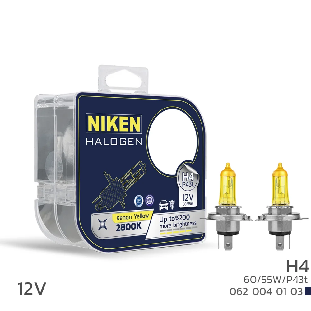 NIKEN H4 12V 60 55W Sarı Işık Ampulü P43t 2800K NP-SL3604