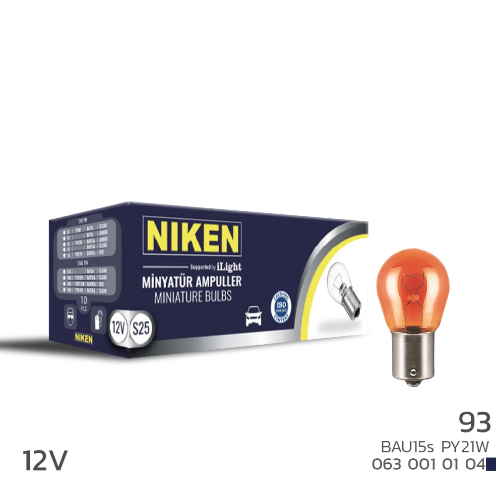 Niken PY21W Sinyal Ampulü 12V Amber BAU15s 10'lu YT7507FS10