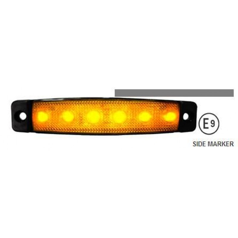 24V 6LED SARI İNCE DİZAYN BASAMAK AYDINLATMA SİDE MARKER YÜZEY MONTAJ