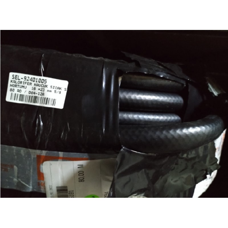 Ürün Kodu : SEL-92401005 - KALORİFER KAUCUK SICAK SU HORTUMU  16*23 mm 5/8 SEL