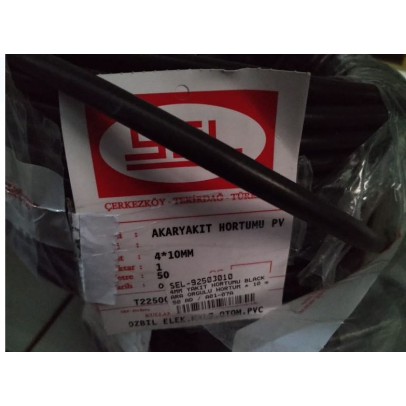 4MM YAKIT HORTUMU BLACK ARA ÖRGÜLÜ HORTUM 4×10 mm FUEL HOSE PVC /NBR  20 BAR