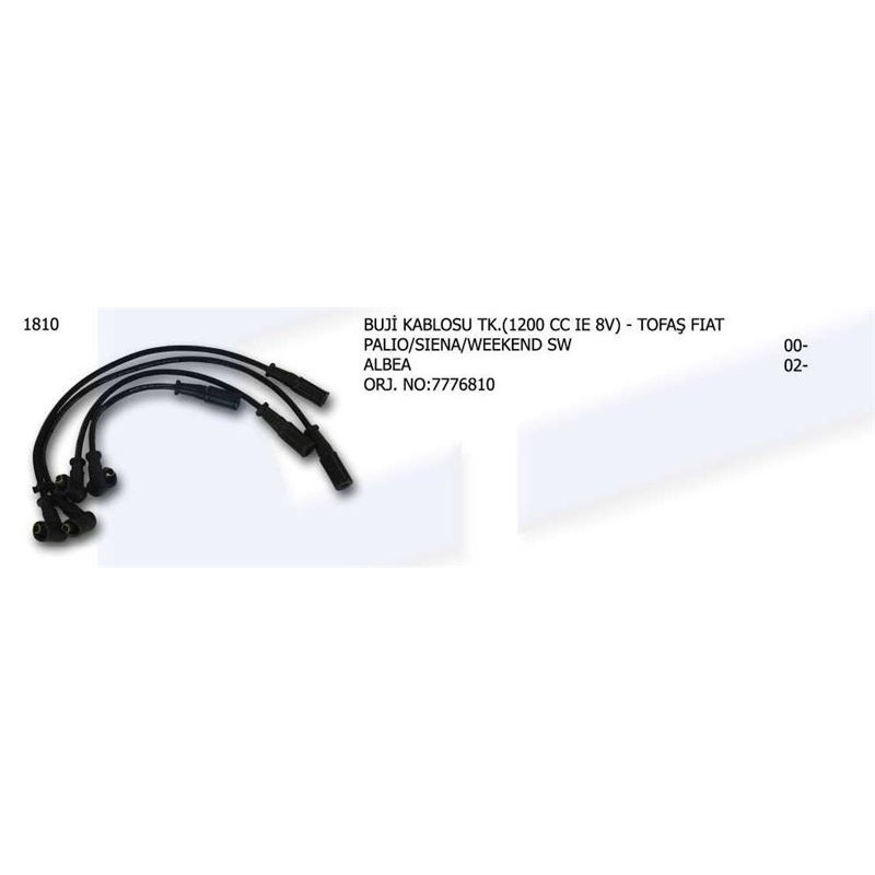 Ürün Kodu : UNV.1810 - BUJİ KABLOSU TK 7776810 FIAT PALIO SIENA WEEKEND SW ALBEA 1/2 İE 8W