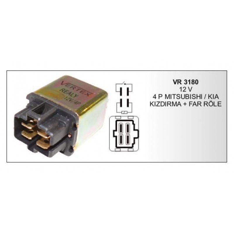 12V 4PİN MITSUBISHI / KIA KIZDIRMA+FAR ROLE